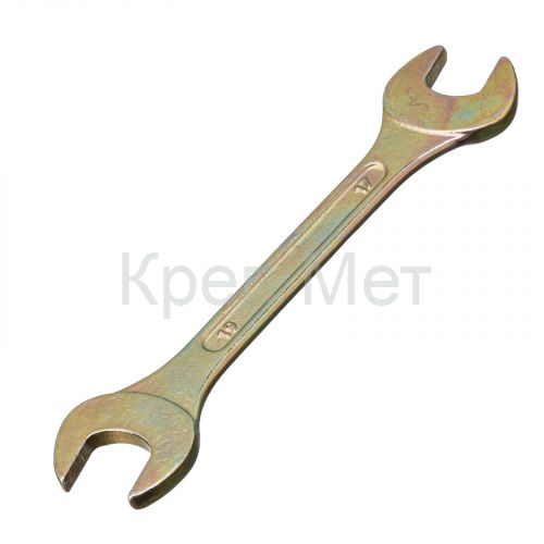 Ключ рожковый, 17 х 19 мм, желтый цинк Сибртех