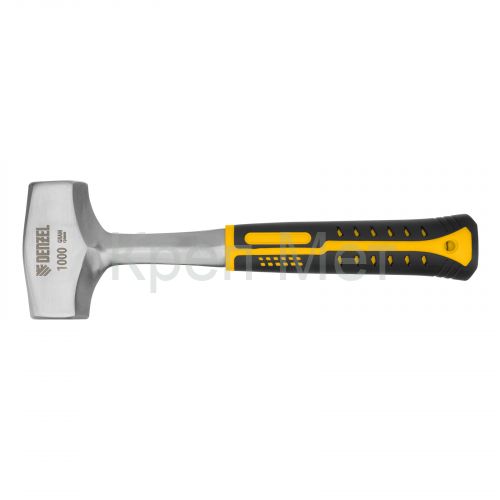 Кувалда 1 кг, цельнометаллическая, двухкомпонентная рукоятка Denzel