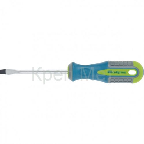 Отвертка, SL6 х 100 мм, CrV, трехкомпонентная рукоятка Сибртех