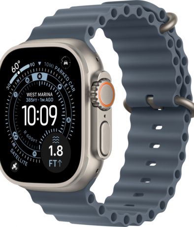 Apple Watch Ultra 3, 49 мм, Natural Titanium Anchor Blue Ocean Band