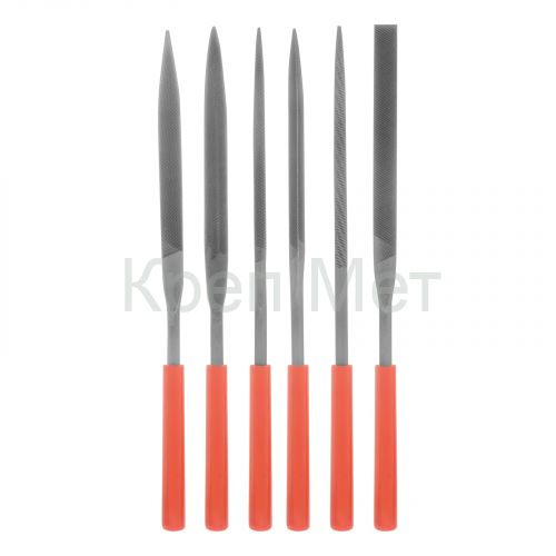 Набор надфилей, 180 х 5 мм, 6 шт, пластиковые рукоятки Matrix