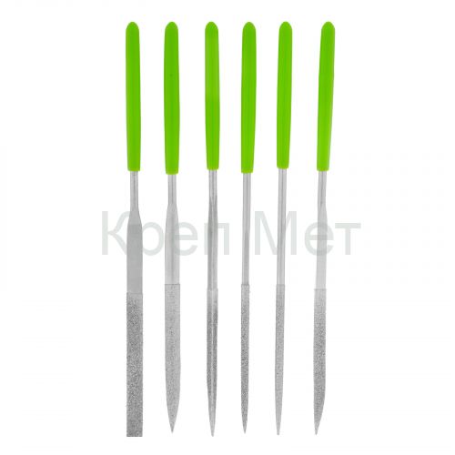 Набор надфилей алмазных, 140 х 50 х 3 мм, 6 шт Сибртех