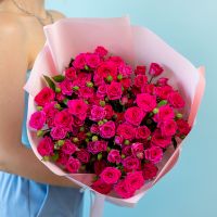 Кустовая розы розовые 15 шт