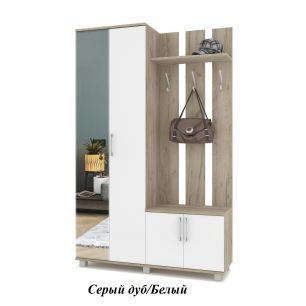 Лира Прихожая (ш1200*г370*в1900мм) Серый дуб/Белый