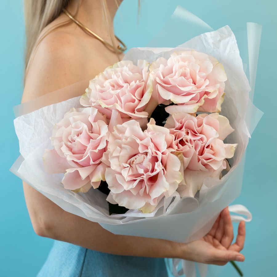 5 французских роз (сорт Пинк Мондиаль)