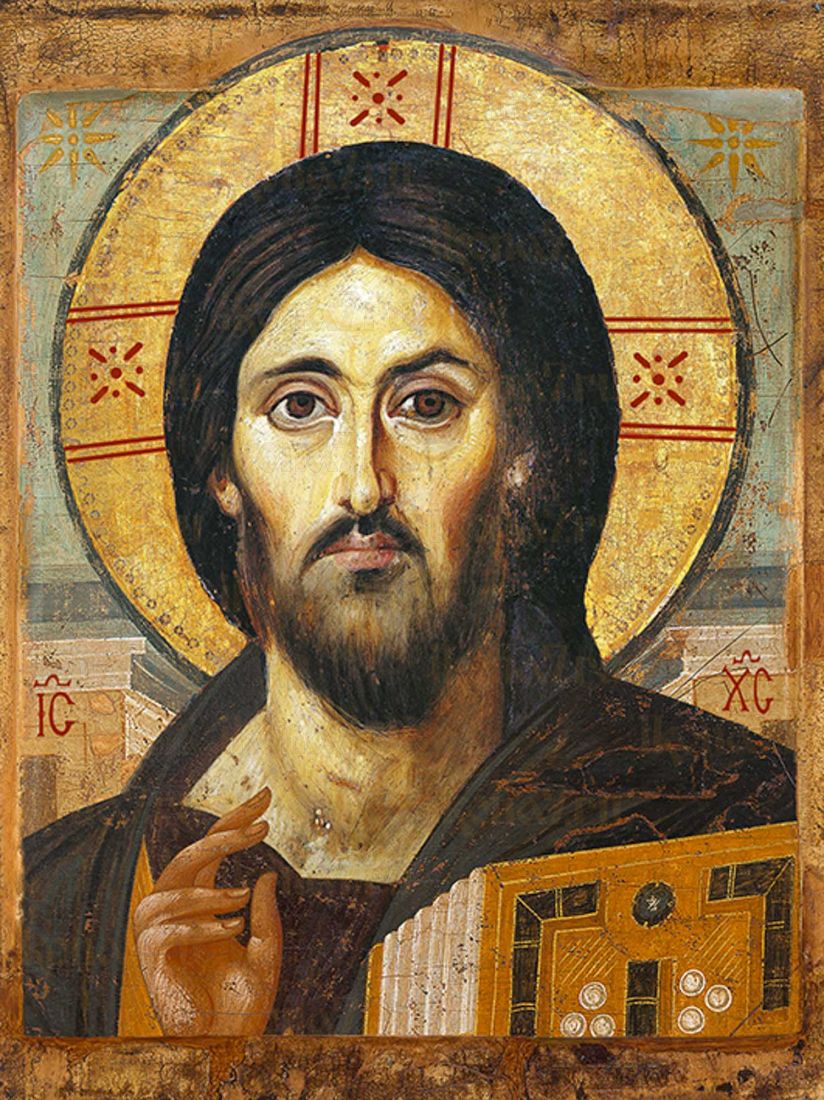 Икона Христос Пантократор Синайский (Премиум UV-печать)(ЮДД-718)
