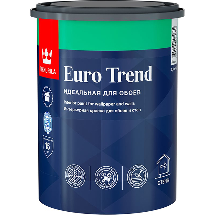 Tikkurila Euro Trend краска интерьерная для обоев и стен база C 0.9л