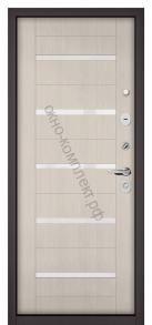 Стальная дверь "Мастино" Trust Eco. Шоколад букле/Бьянко ларче