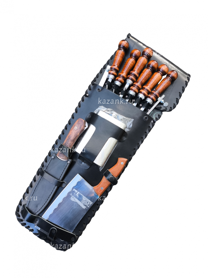 Набор шампуров подарочный "Кожаный колчан"