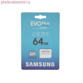 Карта памяти Samsung EVO Plus microSDXC 64 ГБ [MB-MC64SA/EU]
