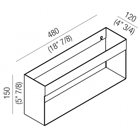 Полка для ванной подвесная Agape 369 A369206A 48 см схема 2