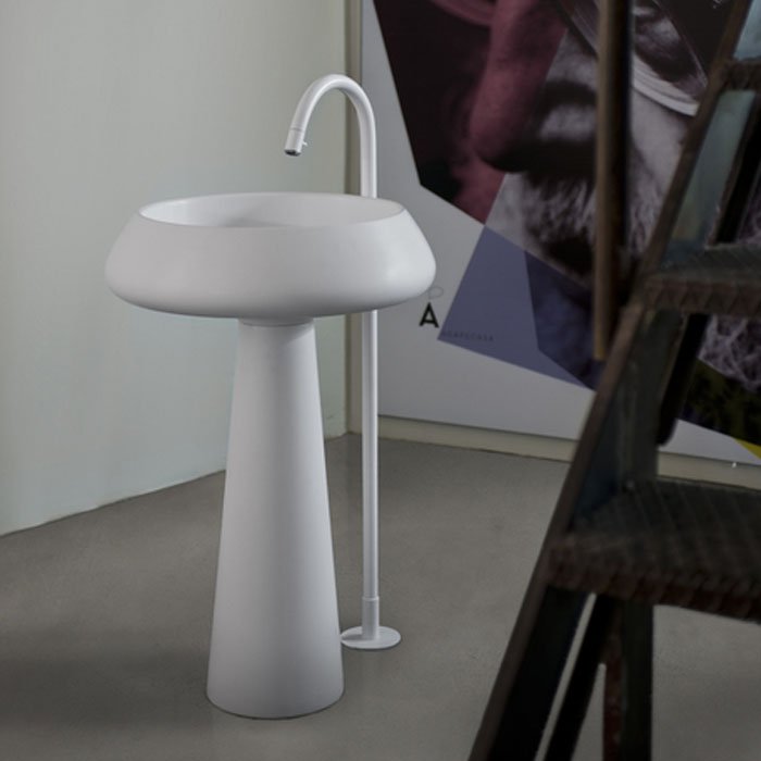 Изображение Напольная раковина Agape Bjhon ACER1082FZ 54,5x54,5 см с отверстием под смеситель