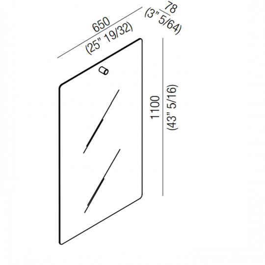 Прямоугольное зеркало Agape Dot line ADTL0472 65x110 см схема 2 Прямоугольное зеркало Agape Dot line ADTL0472 65x110 см схема 2