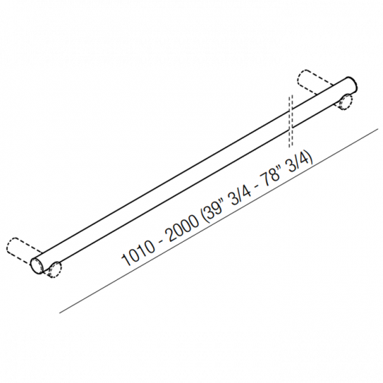 Поручень подвесной Agape Dot line ADTL2000RT 200 схема 2