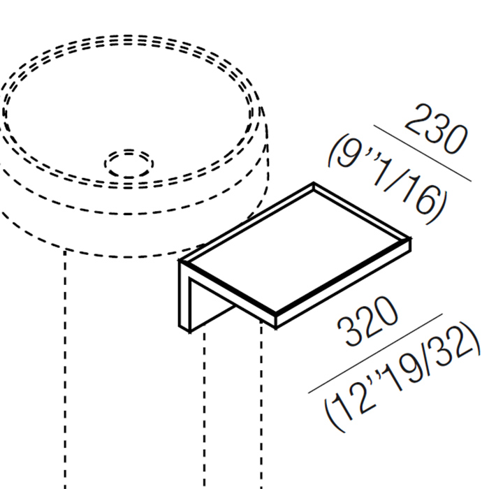 Полка для ванной подвесная Agape Lariana ALEG1127RW 32x23 см ФОТО
