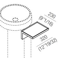Полка для ванной подвесная Agape Lariana ALEG1127RW 32x23 см схема 2 Полка для ванной подвесная Agape Lariana ALEG1127RW 32x23 см схема 2