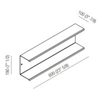 Полка для ванной подвесная Agape Mach 2 AMC20924SP 60x10x19 см схема 2