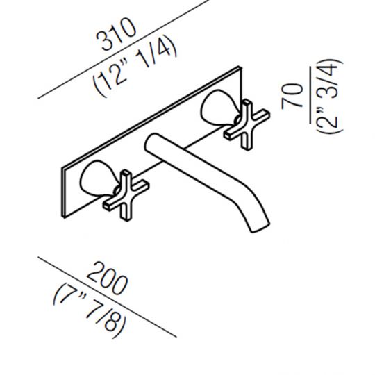 Смеситель для раковины Agape Memory AMEM322 встраиваемый схема 2