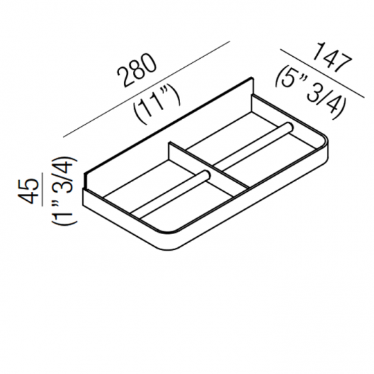 Держатель для туалетной бумаги подвесной Agape Memory AMEM861A 28x14,7x4,5 см схема 2