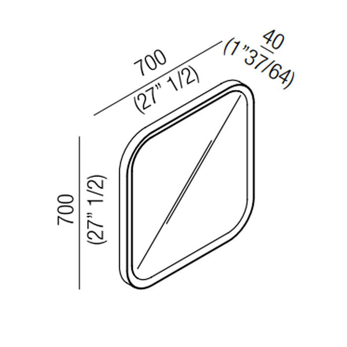 Квадратное зеркало Agape Memory AMEM865Z 70x70 см ФОТО