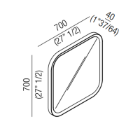 Квадратное зеркало Agape Memory AMEM865Z 70x70 см схема 2