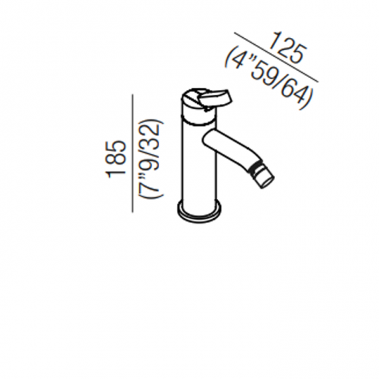 Смеситель для биде Agape Square ARUB1097A на горизонтальную поверхность схема 2