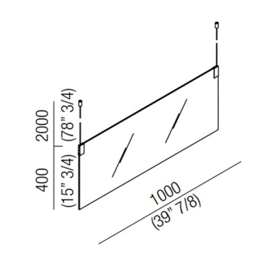 Прямоугольное зеркало Agape Insegna ASPE023 100x40 см схема 2
