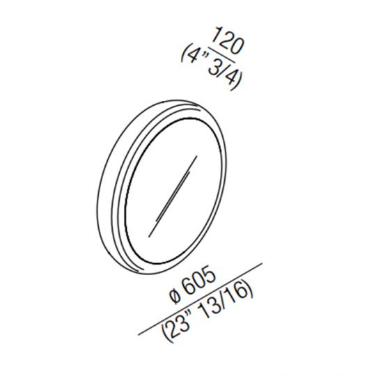 Круглое зеркало Agape Solid ASPE05991L 60,5x60,5 см схема 2