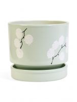 Горшок для цветов «Листья», 3.4 л, d=18.5 см, h=18 см, керамический, с поддоном