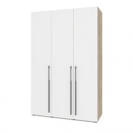 Стоун С31 Шкаф 3-х дв с 2 штангами (Серый дуб/Белый)