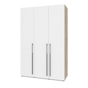 Стоун С31 Шкаф 3-х дв с 2 штангами (Серый дуб/Белый)