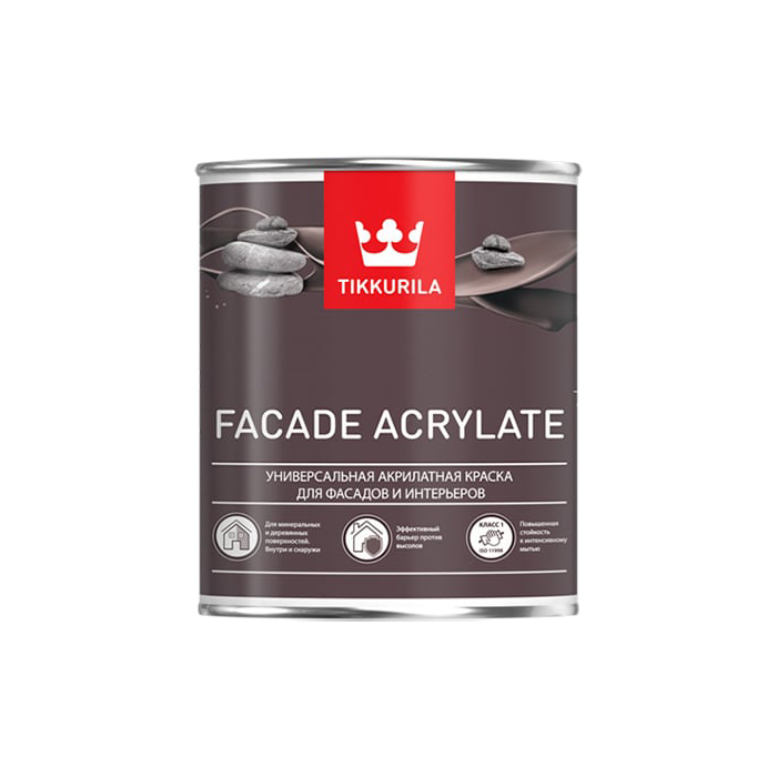 Tikkurila Facade Acrylate краска акрилатная универсальная для фасадов и интерьеров база C 0.9л