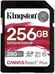 Карта памяти Kingston Canvas React Plus V60 SDXC 256 ГБ [SDR2V6/256GB]