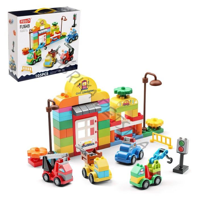 Конструктор Город «Заправка», 105 деталей