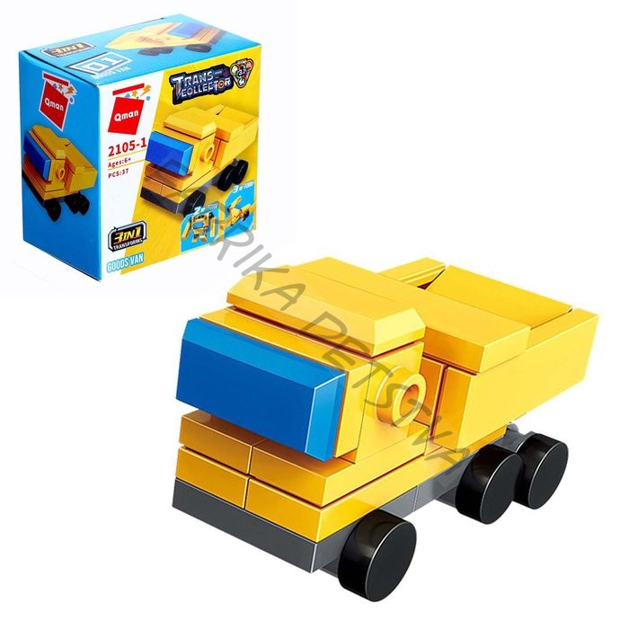 Конструктор блочный «Грузовик», 37 деталей