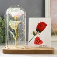 Фоторамка для фото 9?13 см настольная светящаяся «Голография. Роза в колбе», от батареек, 2?LR1130, 9.8?19.5?18 см