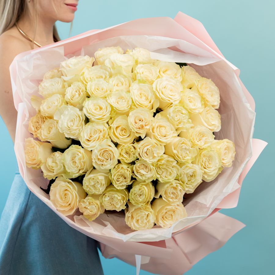 51 белая роза (60см)