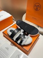 Босоножки меховые HERMES Premium