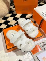 Босоножки меховые HERMES Premium