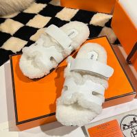 Босоножки меховые HERMES Premium