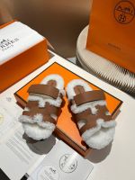 Босоножки меховые HERMES Premium Босоножки меховые HERMES Premium
