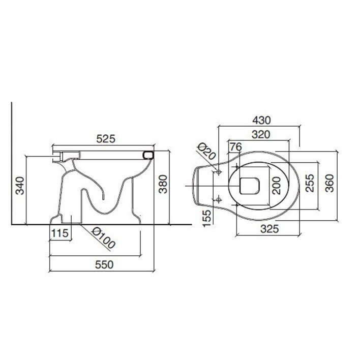 Приставной унитаз Sbordoni Palladio 7020 для высокого или низкого бачка ФОТО
