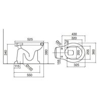 Приставной унитаз Sbordoni Palladio 7020 для высокого или низкого бачка схема 2