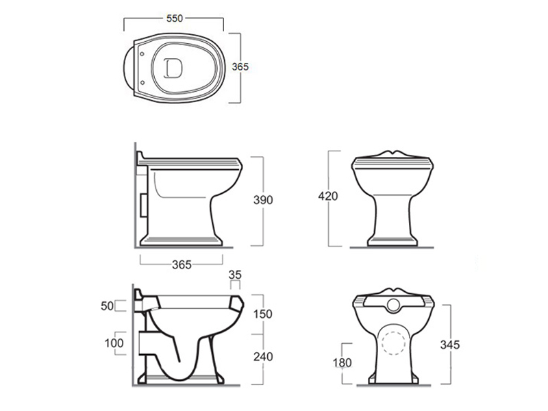 Унитаз приставной Simas Arcade AR 811 слив в стену ФОТО