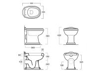 Унитаз приставной Simas Arcade AR 811 слив в стену схема 2