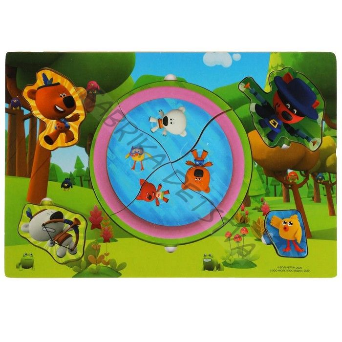 Игрушка деревянная «Вкладыш. Индейцы и ковбои. Ми-ми-мишки»