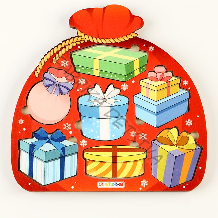 Рамка - вкладыш «Мешок с подарками», 7 деталей