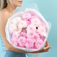 Букет из 5 розовых хризантем