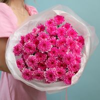 Букет из 9 розовых хризантем