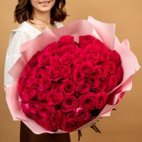 51 розовая роза 60см